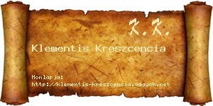 Klementis Kreszcencia névjegykártya